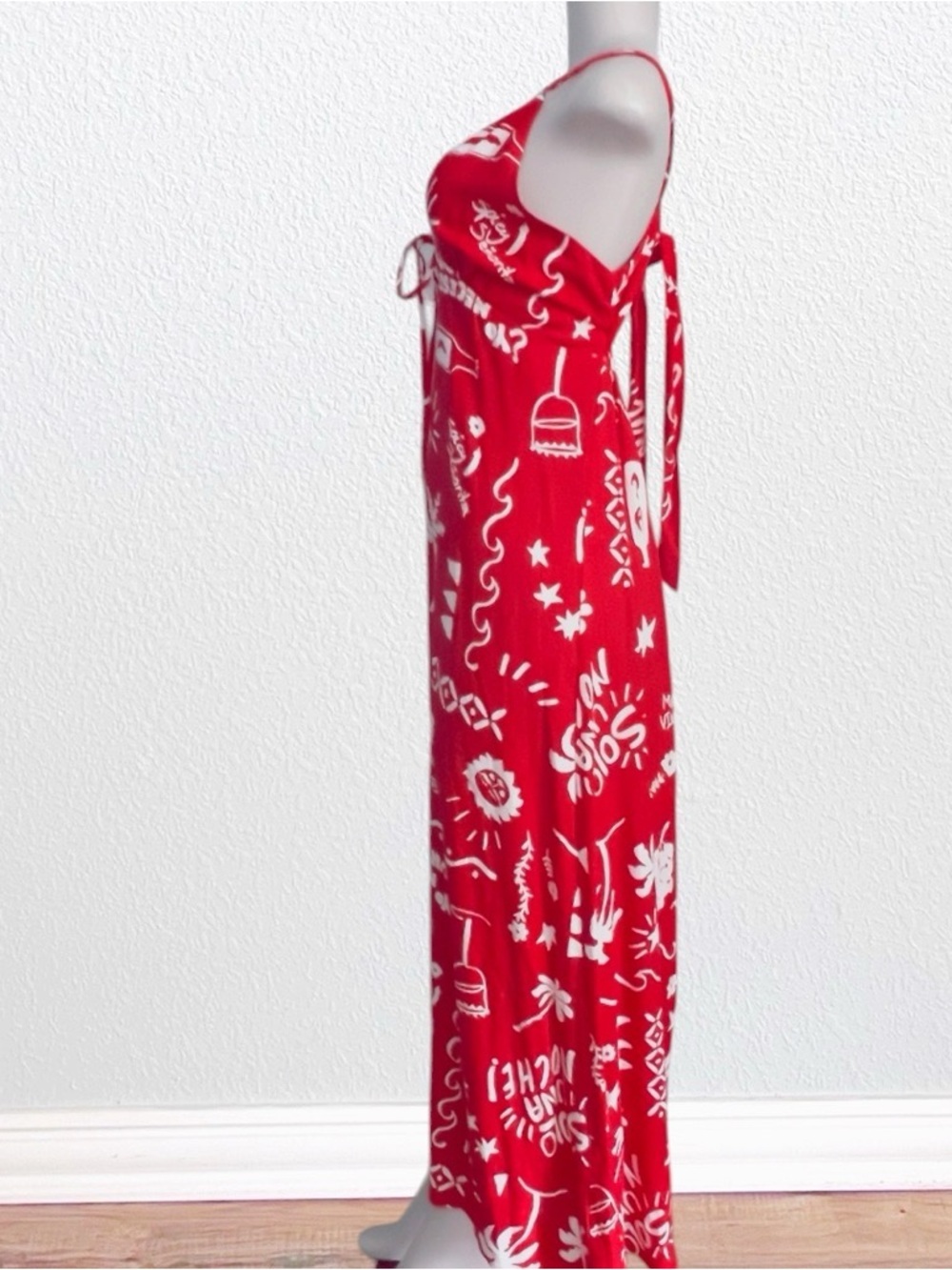 Anthropologie  Paper Heart Fuego Linen Blend Graphic Beachy Sundress View 3